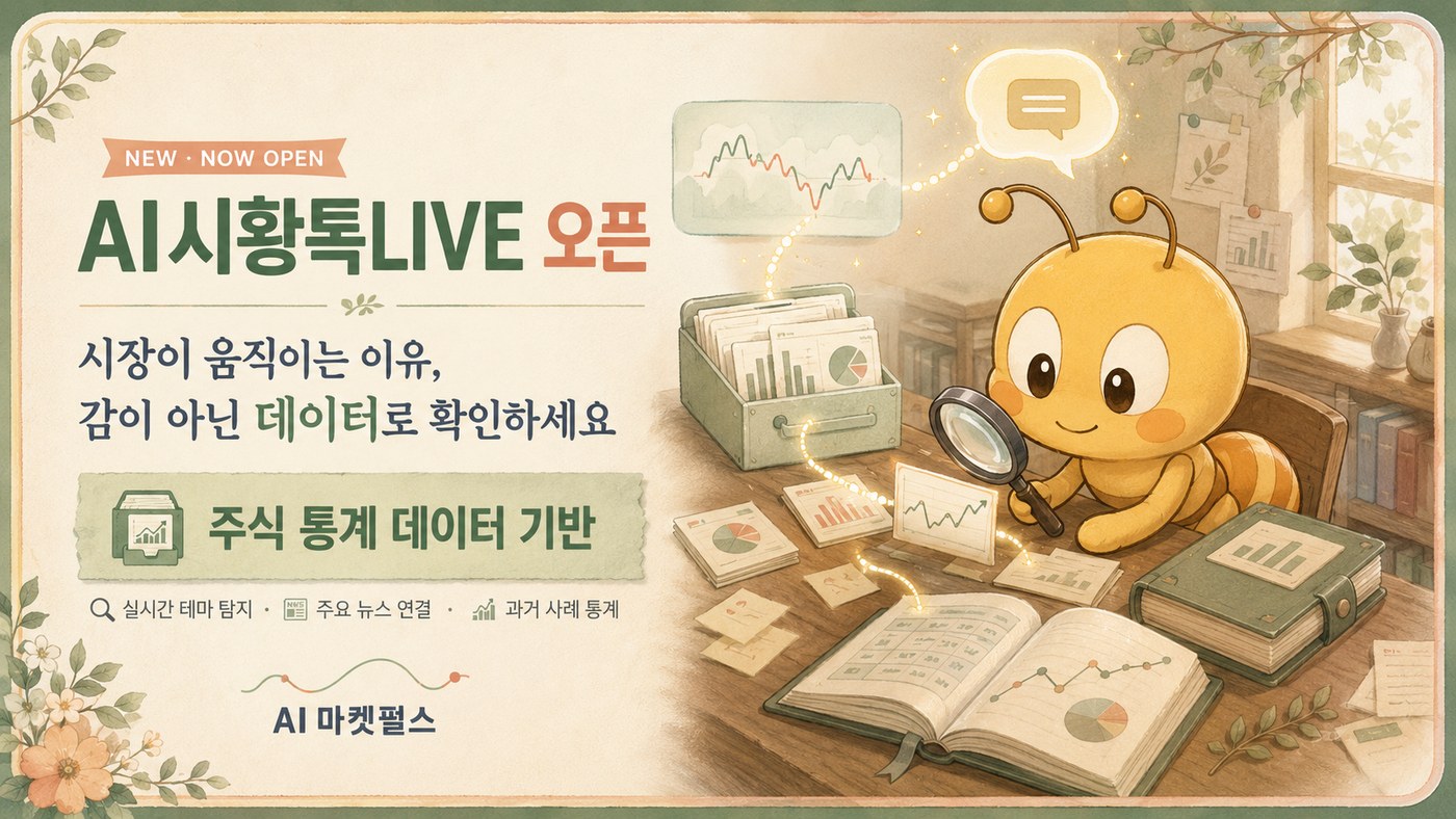 AI시황톡LIVE 오픈 — 시장이 움직이는 이유, 감이 아닌 데이터로 확인하세요